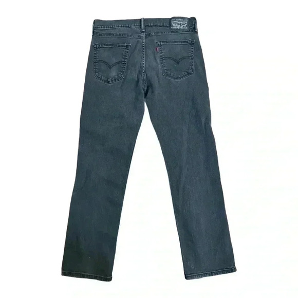 Levi's Men's Straight Jeans Size 34 Black Dark Wash 5-Pocket Style R red tab - Picture 2 of 8